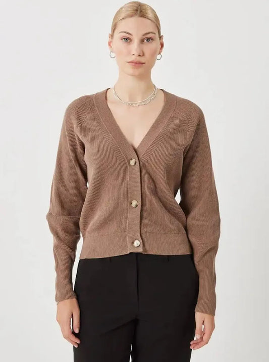 Minimum Cardine Ribbed Cardigan in Pine Bark | Sz Medium