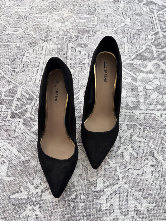 Call It Spring Suede Black Heels | Sz 8.5