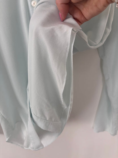 Wilfred Pose Hip Length Button Down in Light Blue | Sz Large (M110B11)