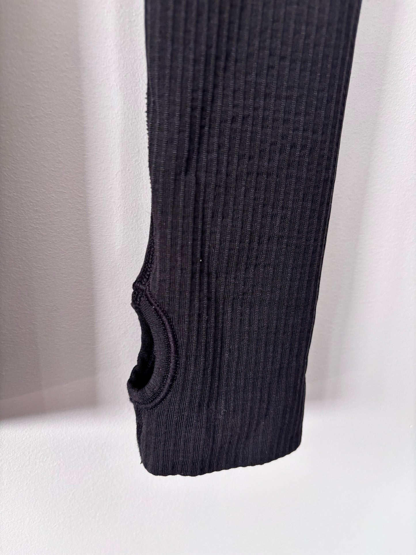 Lululemon Swiftly Tech Long Sleeve Crew Black/White Ombre | Sz 6 (approx)