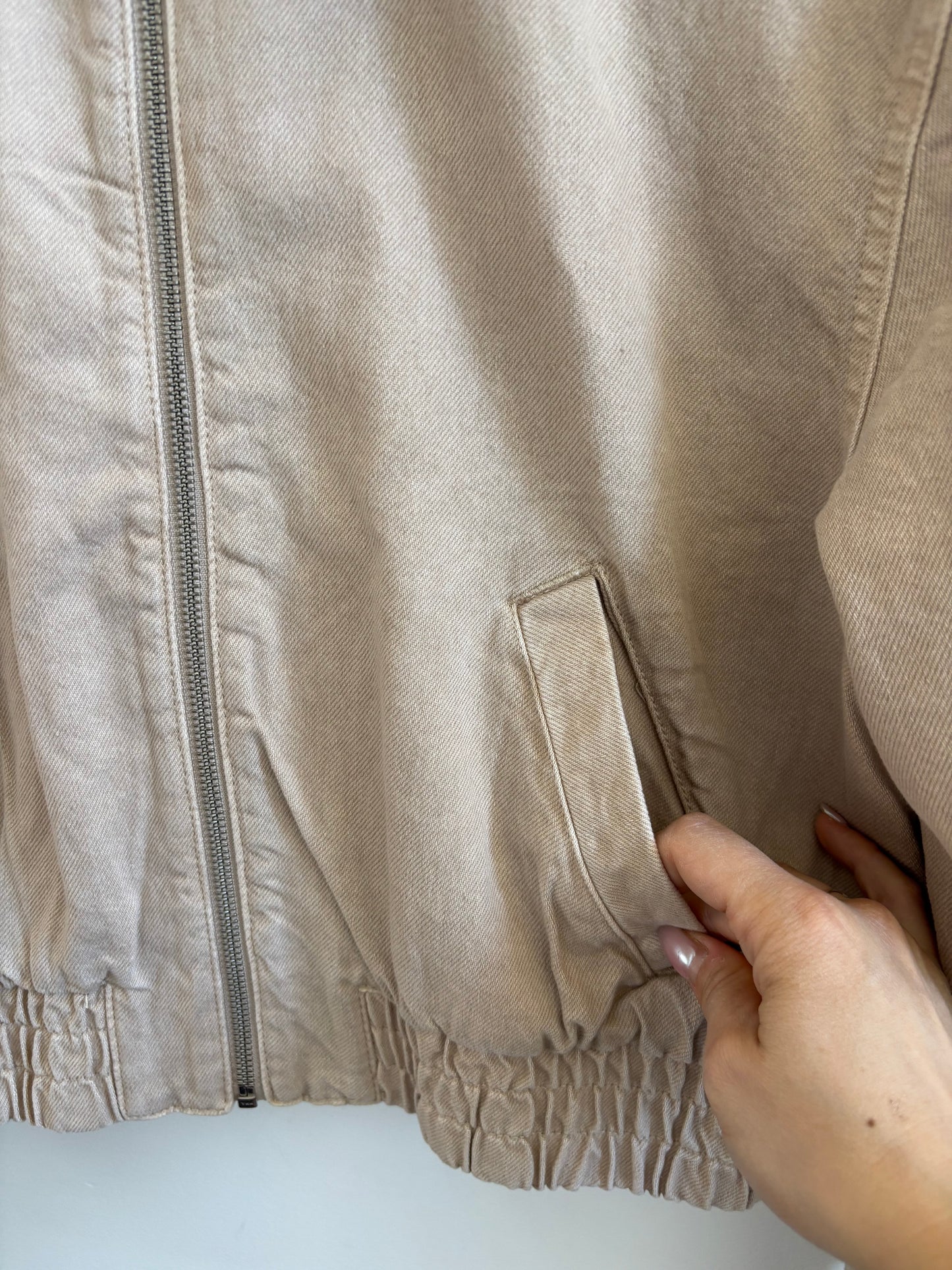 MANGO Blake Denim Bomber Jacket | XS (O55M10)