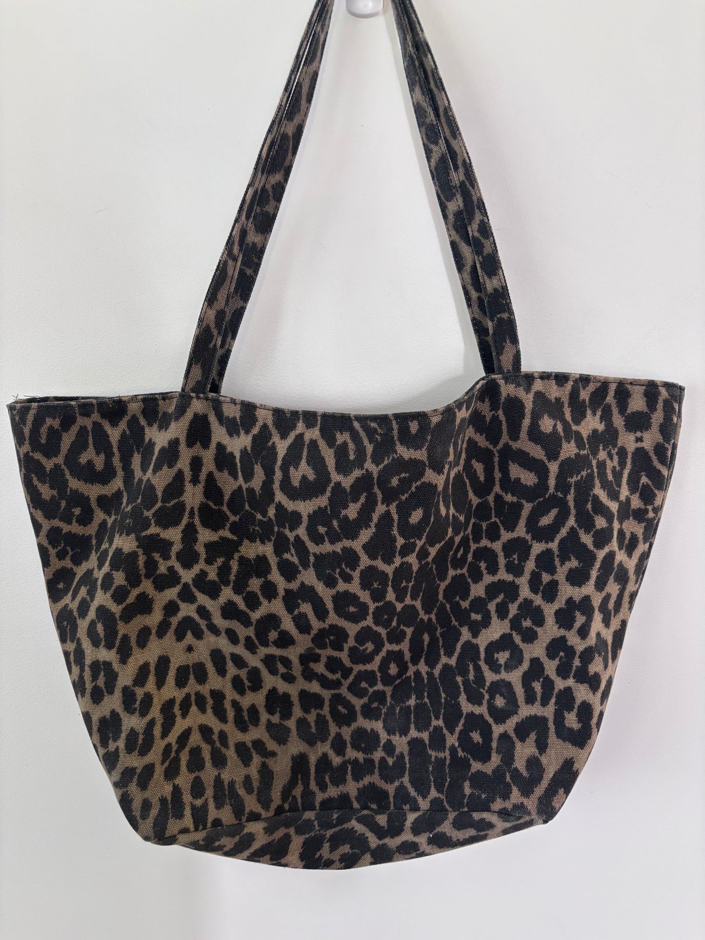 Leopard Print Canvas Tote Bag