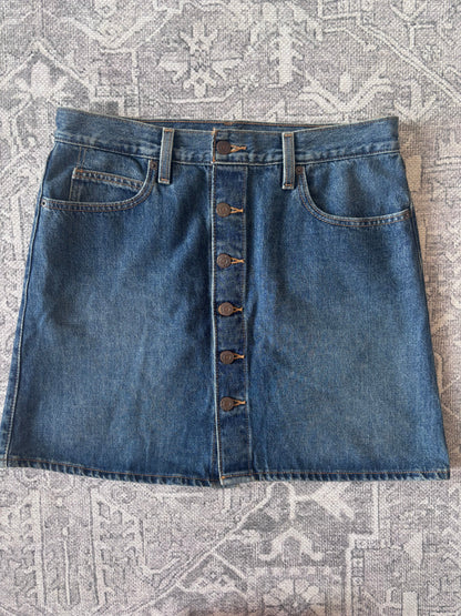 Levi's Retro Button Front Denim Skirt | Sz 28