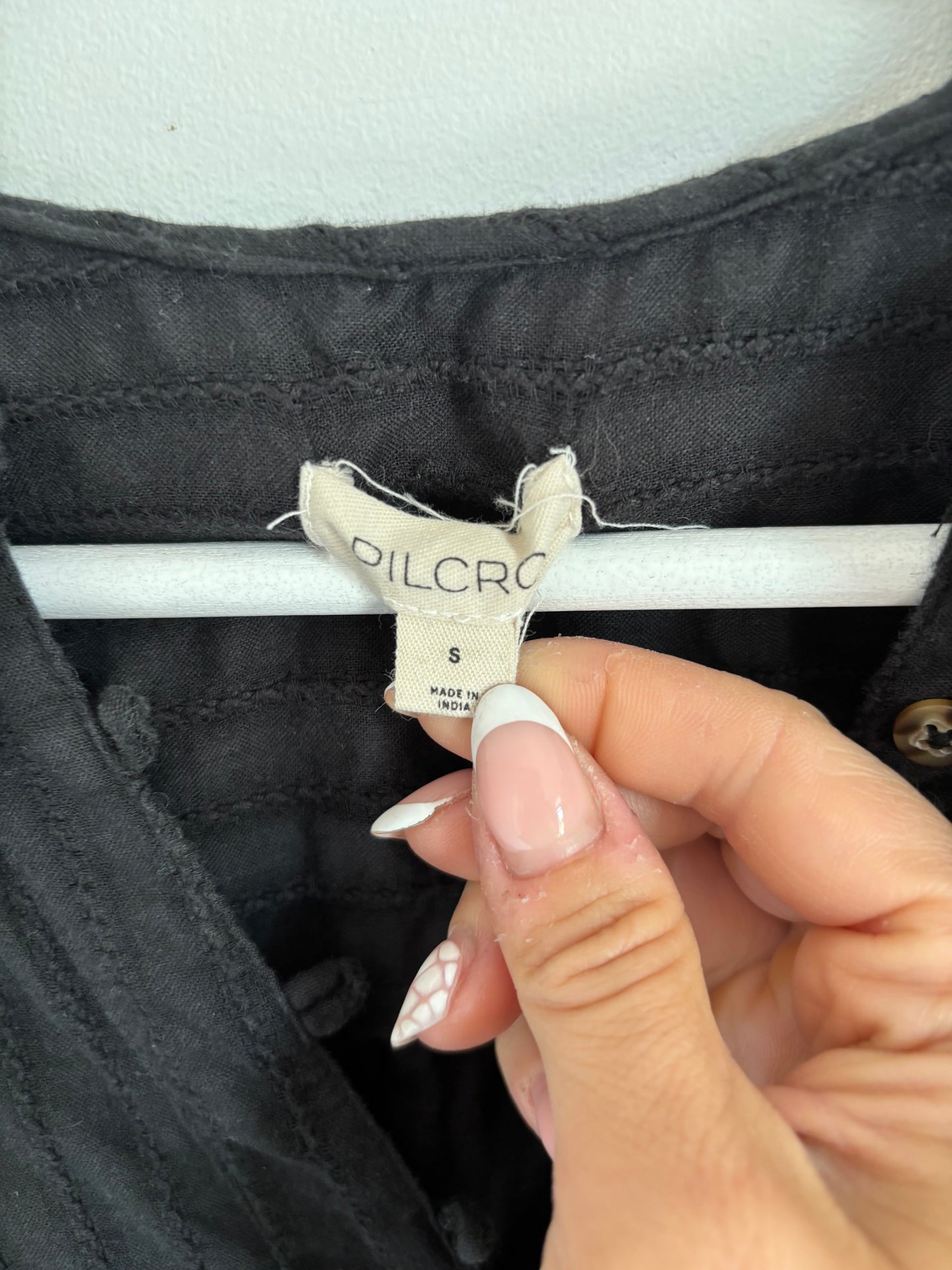 Pilcro Keira Collared Button-Front Blous Long-Sleeve | Small