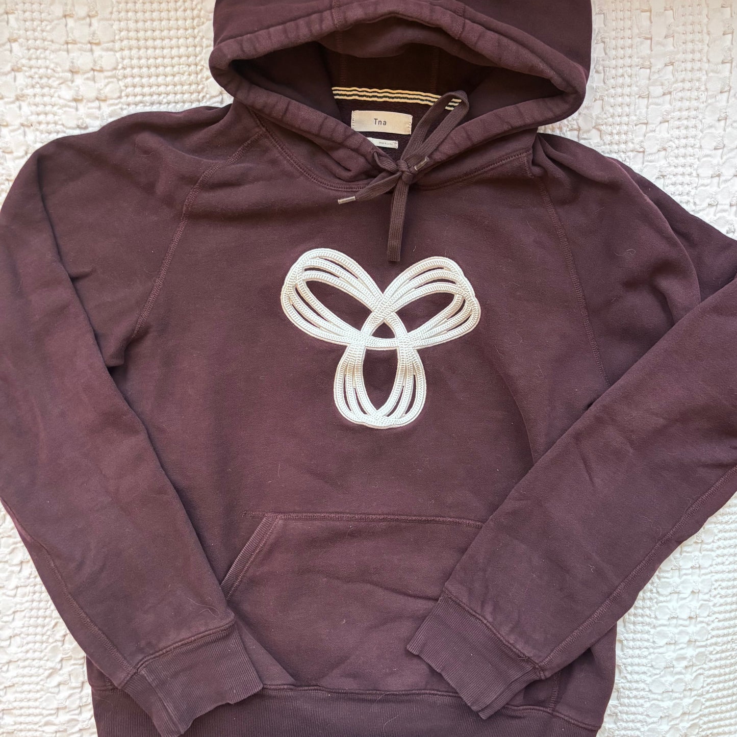 TNA Baltic Embroidered Dark Purple Hoodie | Sz XL