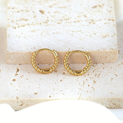 BEJ Twist Gold Huggies (12mm)