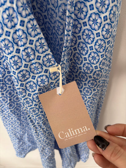 Calima / Mexico Geometric Printed Halter Dress (Cover-up) | Sz Medium