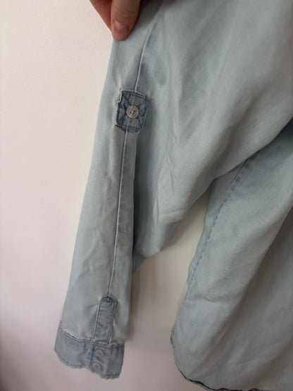 Guess Tencel Light Blue Button Down Top | Sz Large
