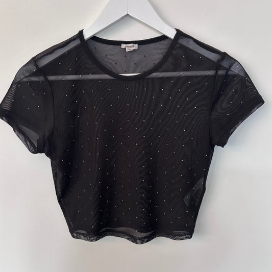 Garage Mesh Rhinestone Top | Sz Small