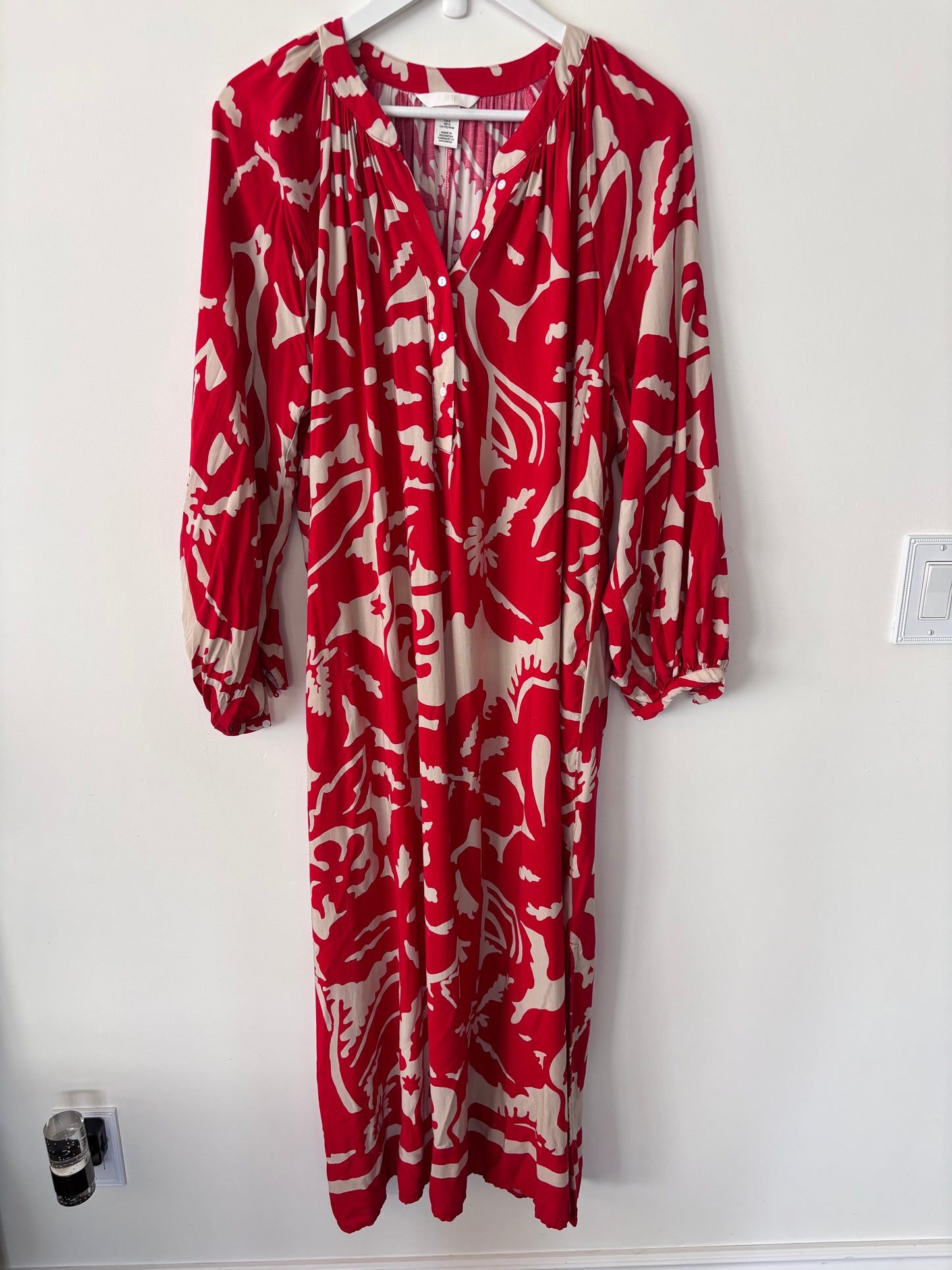 H&M Printed Balloon Sleeve Dress | Sz Large