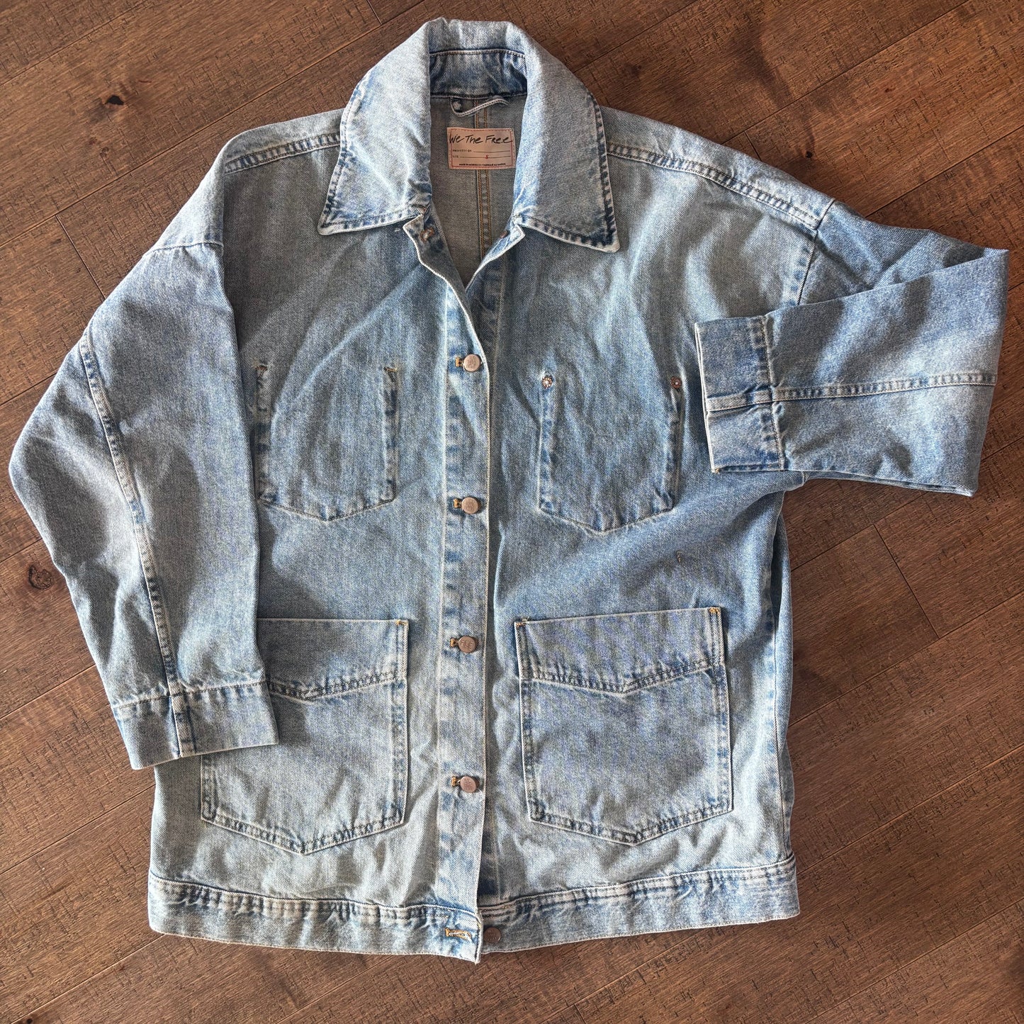 Free People Avery Denim Jacket | Sz Small (Fits like Large)(AG1)