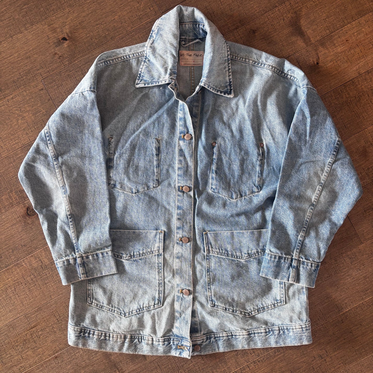Free People Avery Denim Jacket | Sz Small (Fits like Large)(AG1)