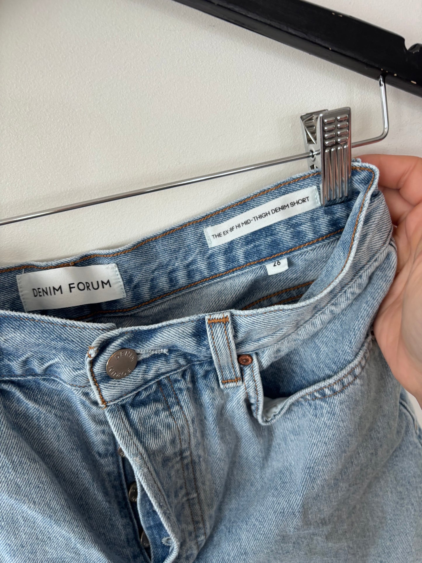 Denim Forum The Ex-Boyfriend Hi Mid-Thigh Denim Short | Sz 26 (fits a bit big 27)