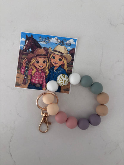 Cowgirl Creations Stretch Bracelet Silicone Bead Keychain