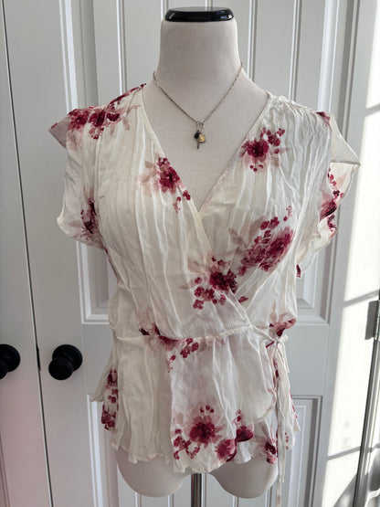 Gentle Fawn Floral Wrap Top | Sz Large (fits M/L)