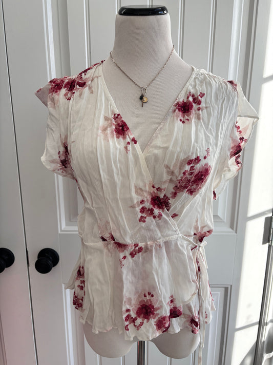 Gentle Fawn Floral Wrap Top | Sz Large (fits M/L)