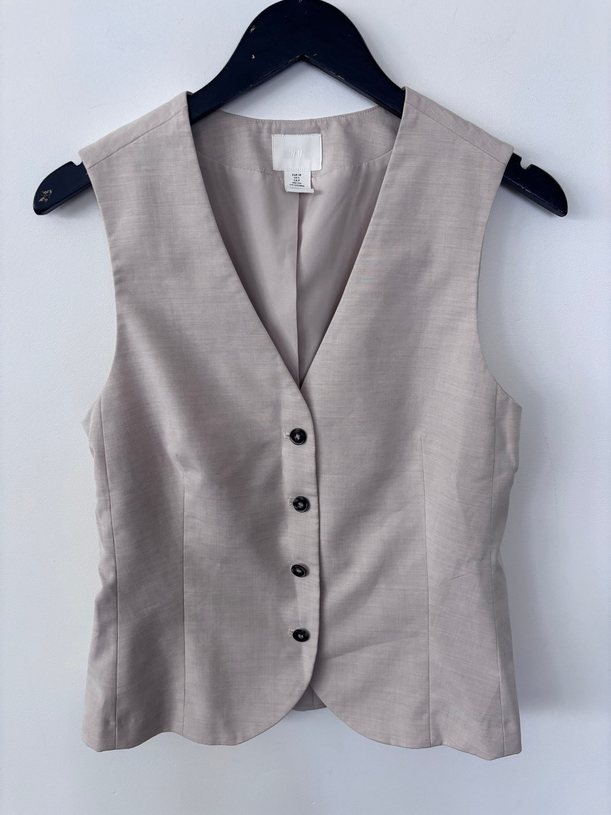 H&M Ivory Button Up Suit Vest | Sz Small (may fit Medium)
