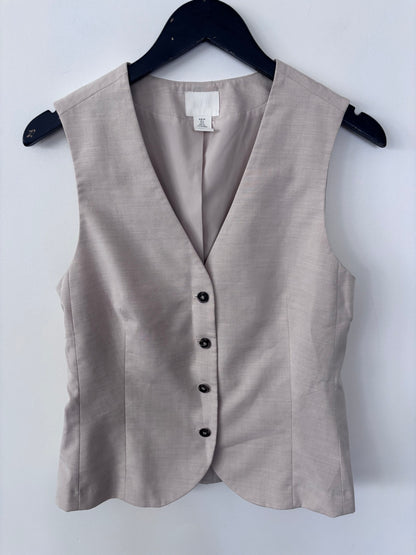 H&M Ivory Button Up Suit Vest | Sz Small (may fit Medium)