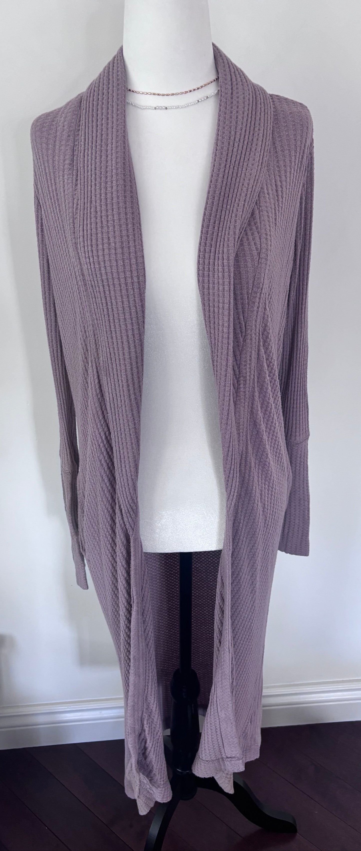 Chaser Waffle Knit Longline Cardigan | Sz Small