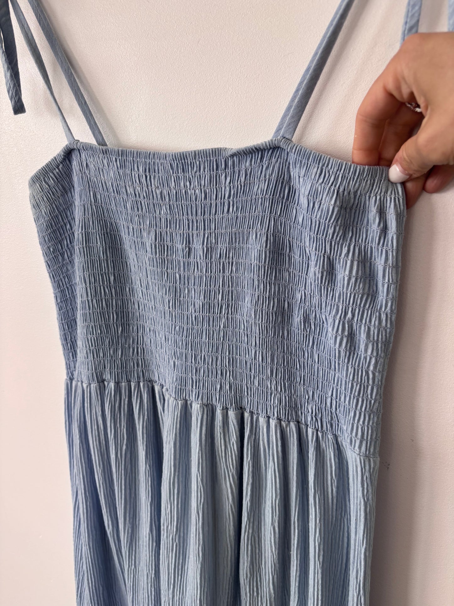 Hello Miz Smocked Tiered Blue Dress | Sz Small (Maternity size)