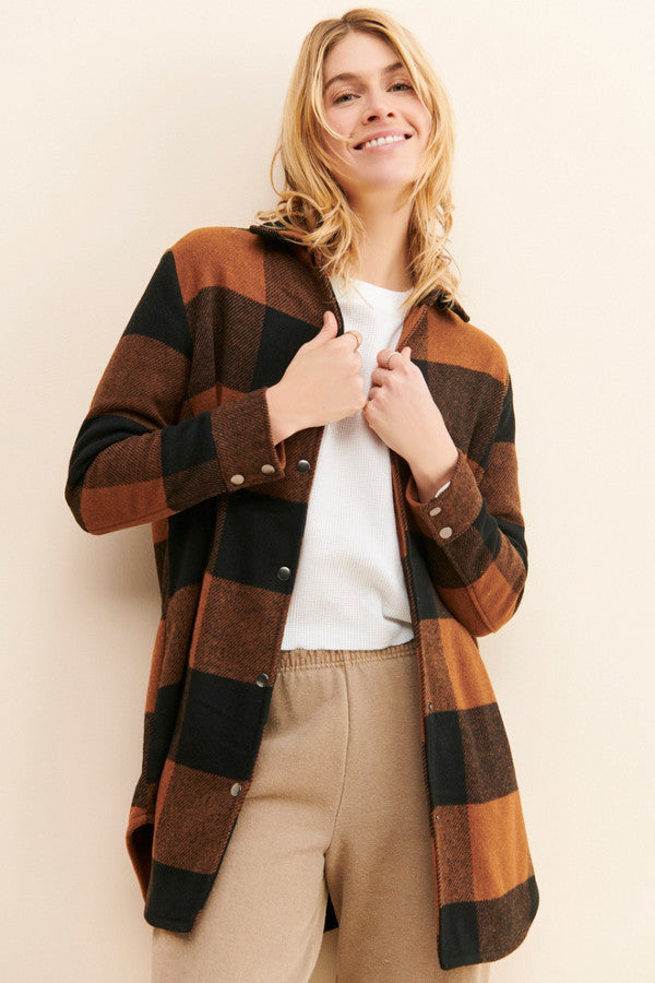 Bb Dakota Eldridge Shirt Jacket in Cognac | Small (D035L4)