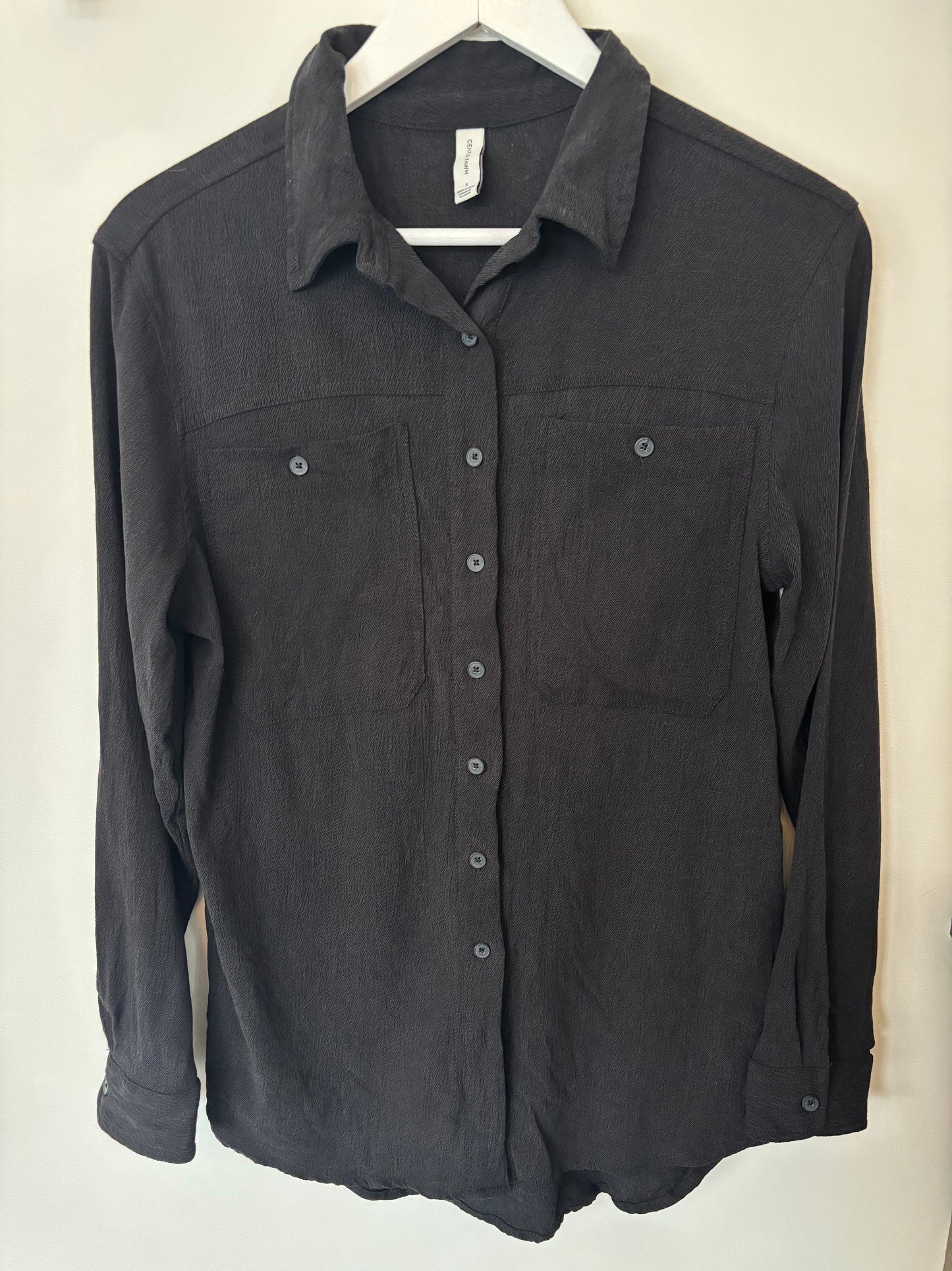 Gentle Fawn Orbison Button Down Black Top | Sz Small