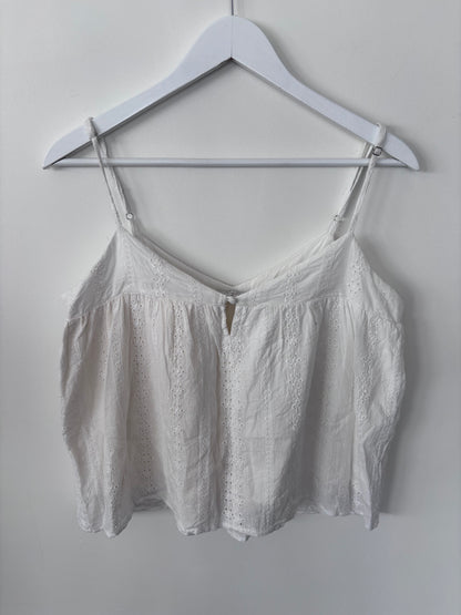 Dress Forum White Eyelet Tank | Sz Medium (flaw)