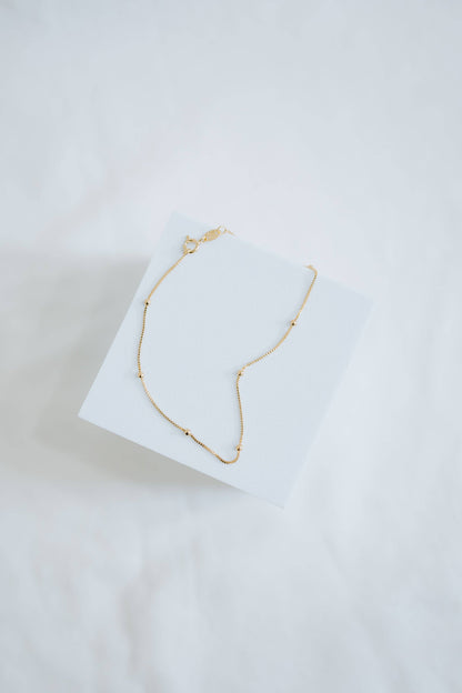 Sydney Rose Co: Satellite Anklet Gold Filled Beaded Chain Anklet