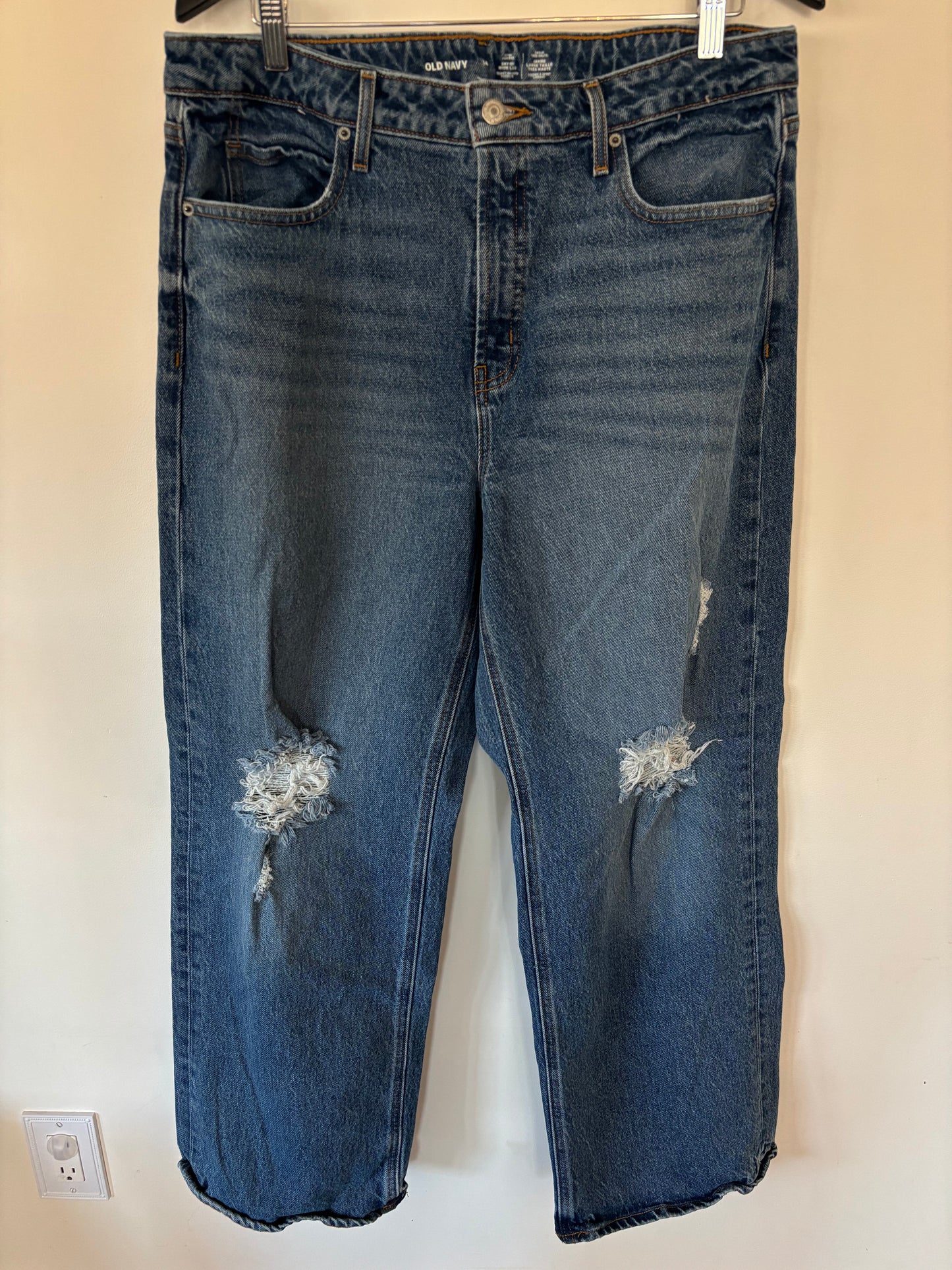 Old Navy Sky-High Wide leg (med blue, lightly distressed) | Size 14 (N03N18)