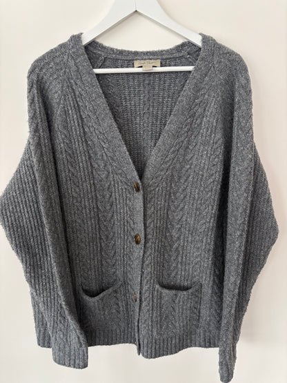 Charlie Paige Grey Chunky Knit Cardigan | Sz XL