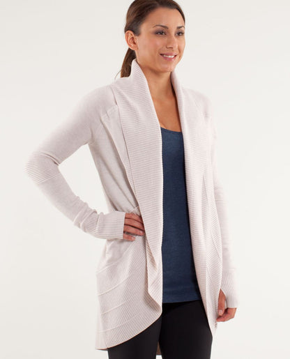 Lululemon Transformation Wrap Cream/Grey Cardigan (flaw) | Sz Small (approx)