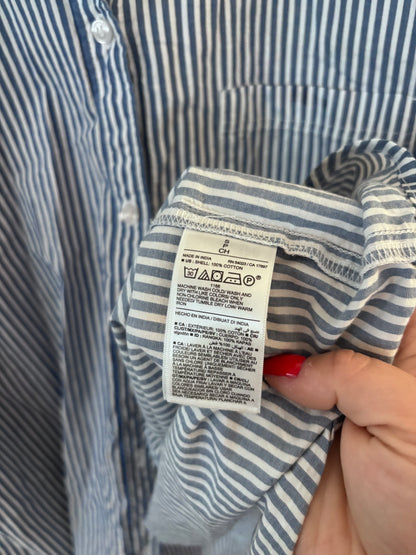 Old Navy The Boyfriend Striped Poplin Shirt Oversized | Sz Small