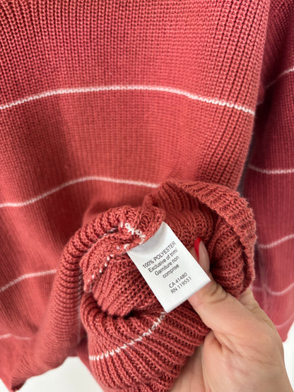 Gentle Fawn Striped Tucker Sweater in Muted Clay Stripe | Sz Medium (oversized)