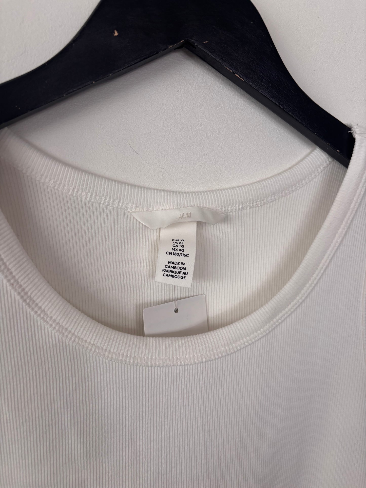 H&M Lace White Ribbed Tank Top NWT | Sz XL