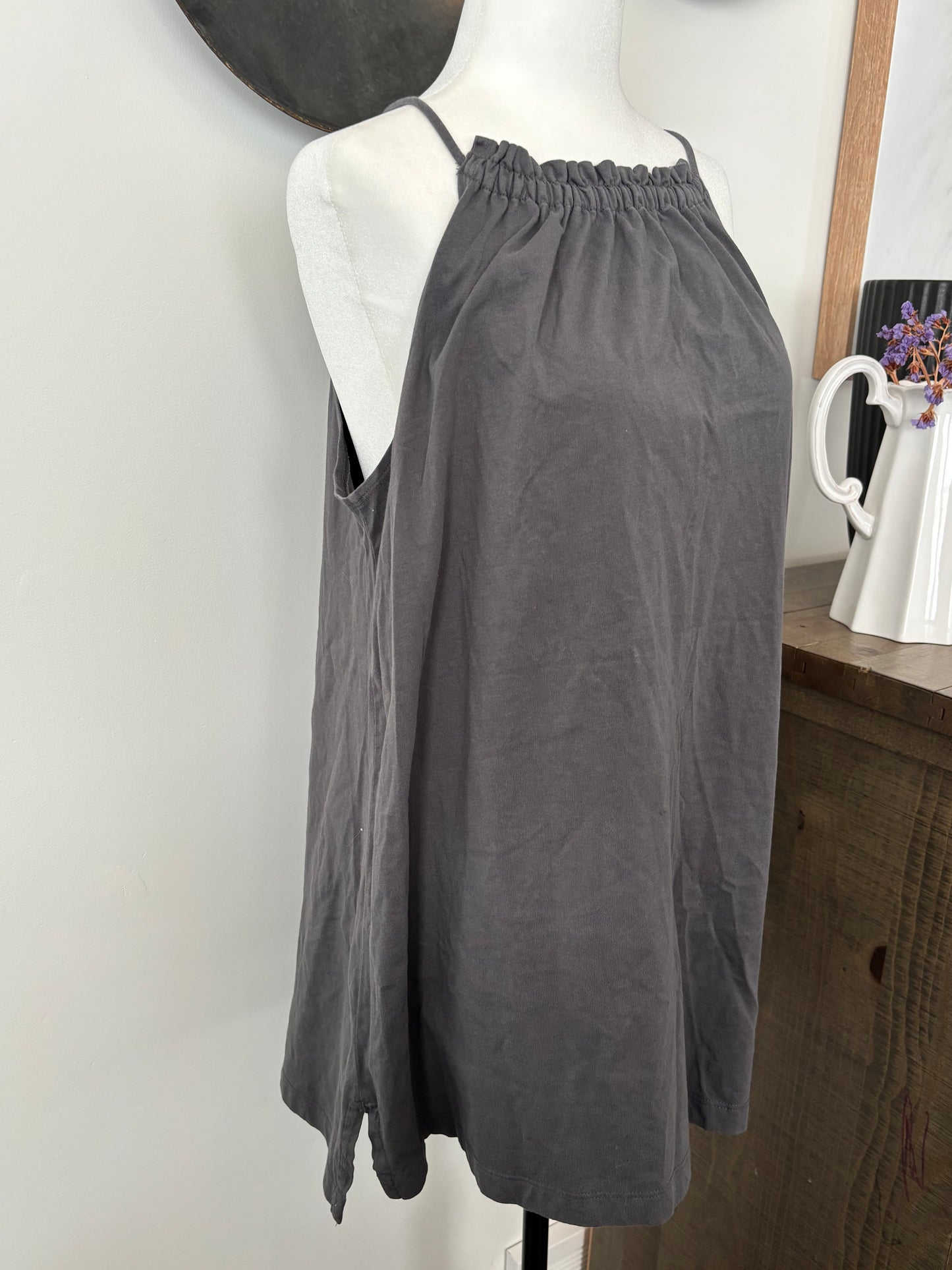 FarWest Grey High Neck Tank | Sz Large (J161N19)