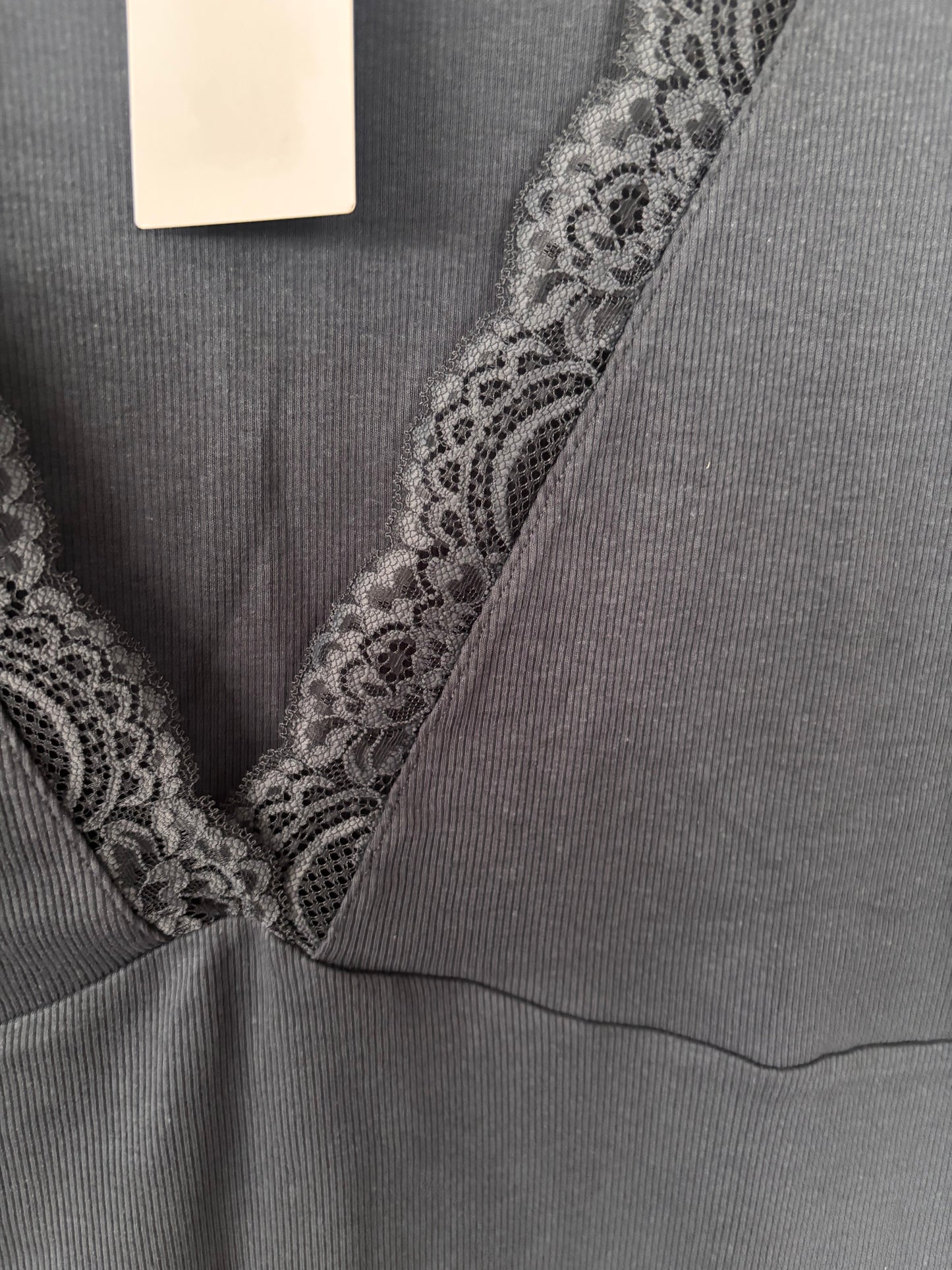 H&M Navy Lace-Trimmed Tank Top | Sz XL