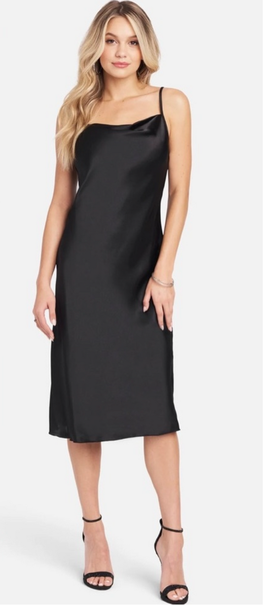 Bebe Satin-like Slip Dress with Cowl neckline | XL