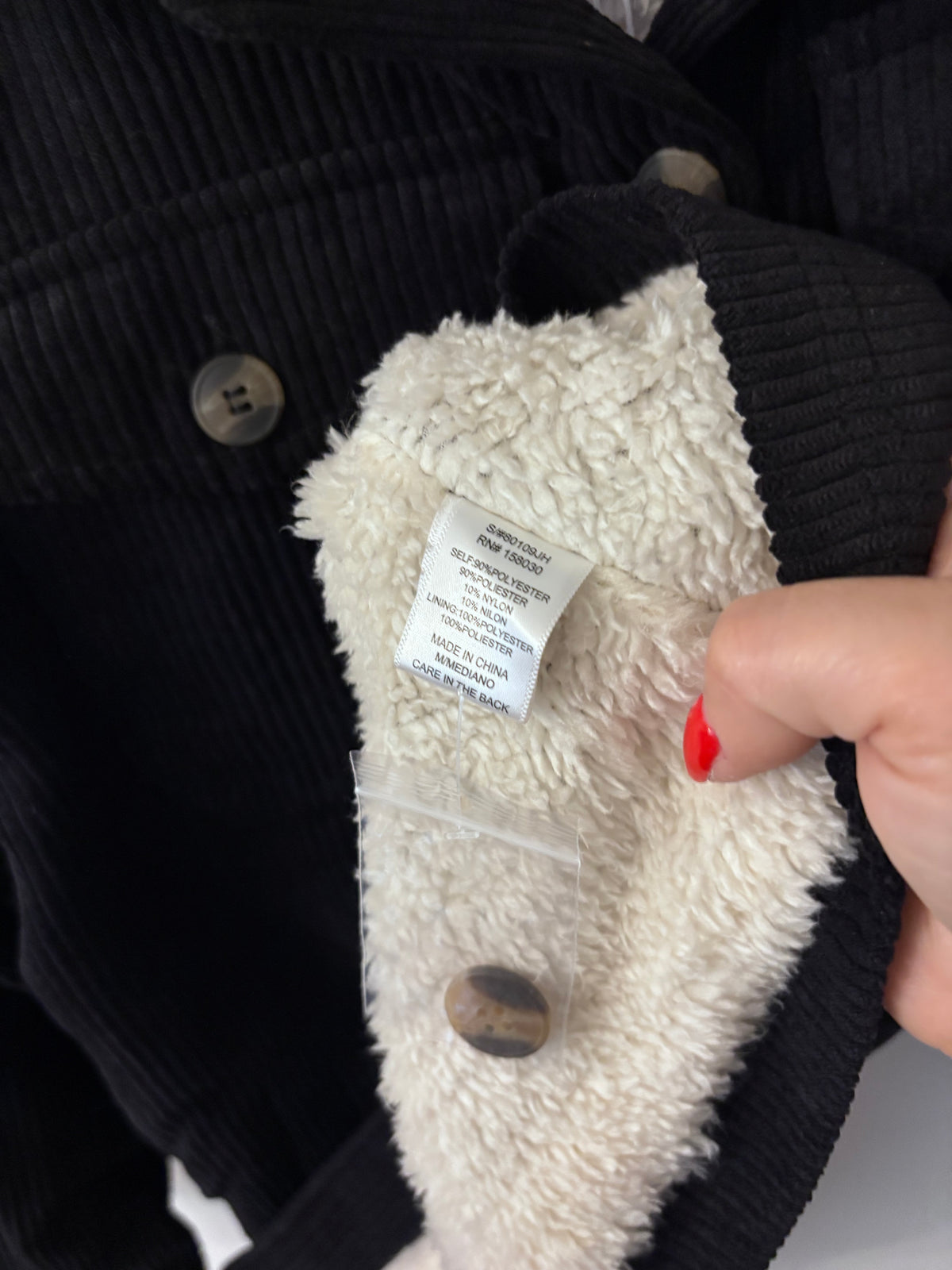 Love Tree Corduroy Sherpa Lined Jacket | Sz Medium