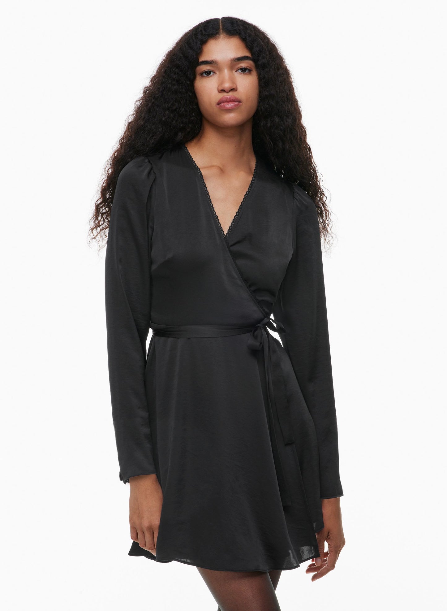 Wilfred Mademoiselle Satin Longsleeve Dress | Sz Small (M169K6)