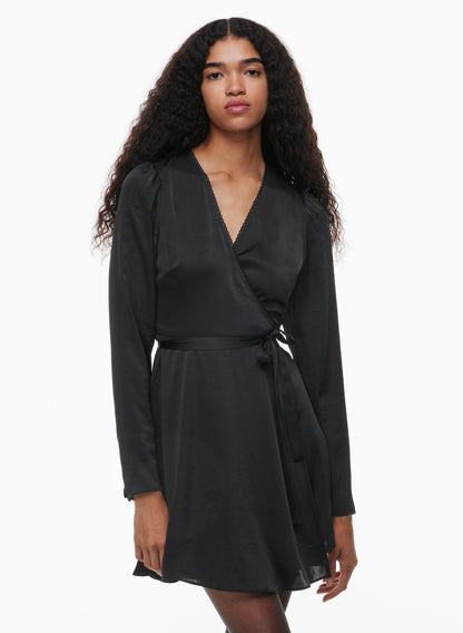 Wilfred Mademoiselle Satin Longsleeve Dress | Sz Small (M169K6)