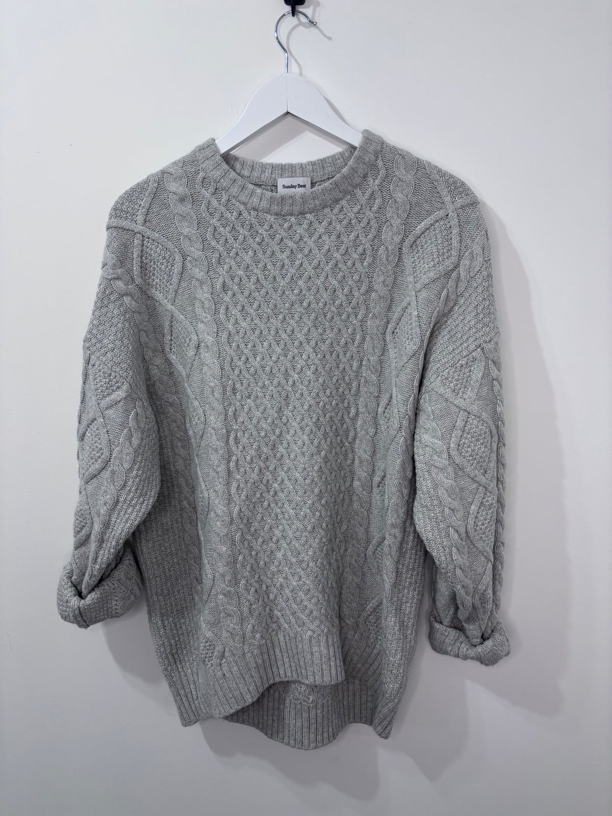 Sunday Best Grey Peggy Knit Sweater | Sz Small (Oversized)