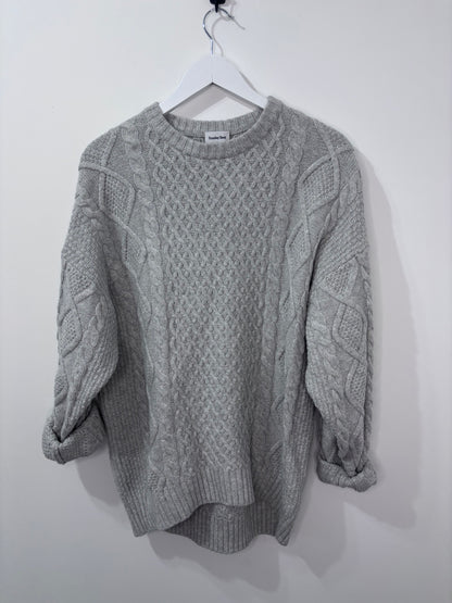 Sunday Best Grey Peggy Knit Sweater | Sz Small (Oversized)