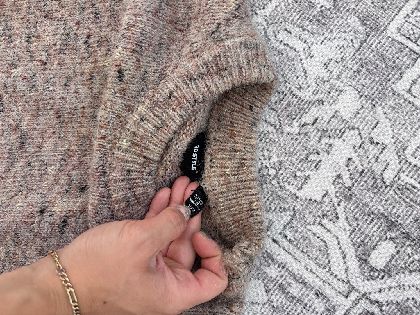 RD Style Speckled Taupe Sweater | Sz Small