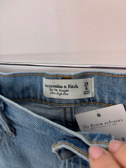 A&F 90s Straight Ultra High Rise Jeans (distressed) | Sz 29 (J57L9)