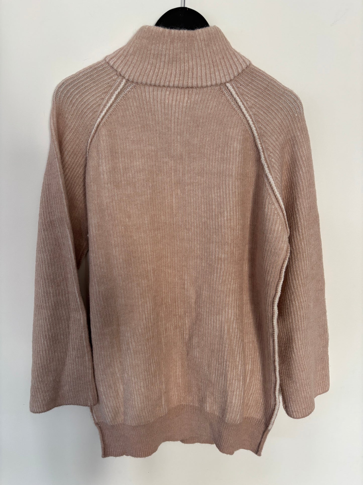 BluIvy Blush Pink Ribbed 1/4 Zip Sweater NWT | Small (could fit large) (N235M8)