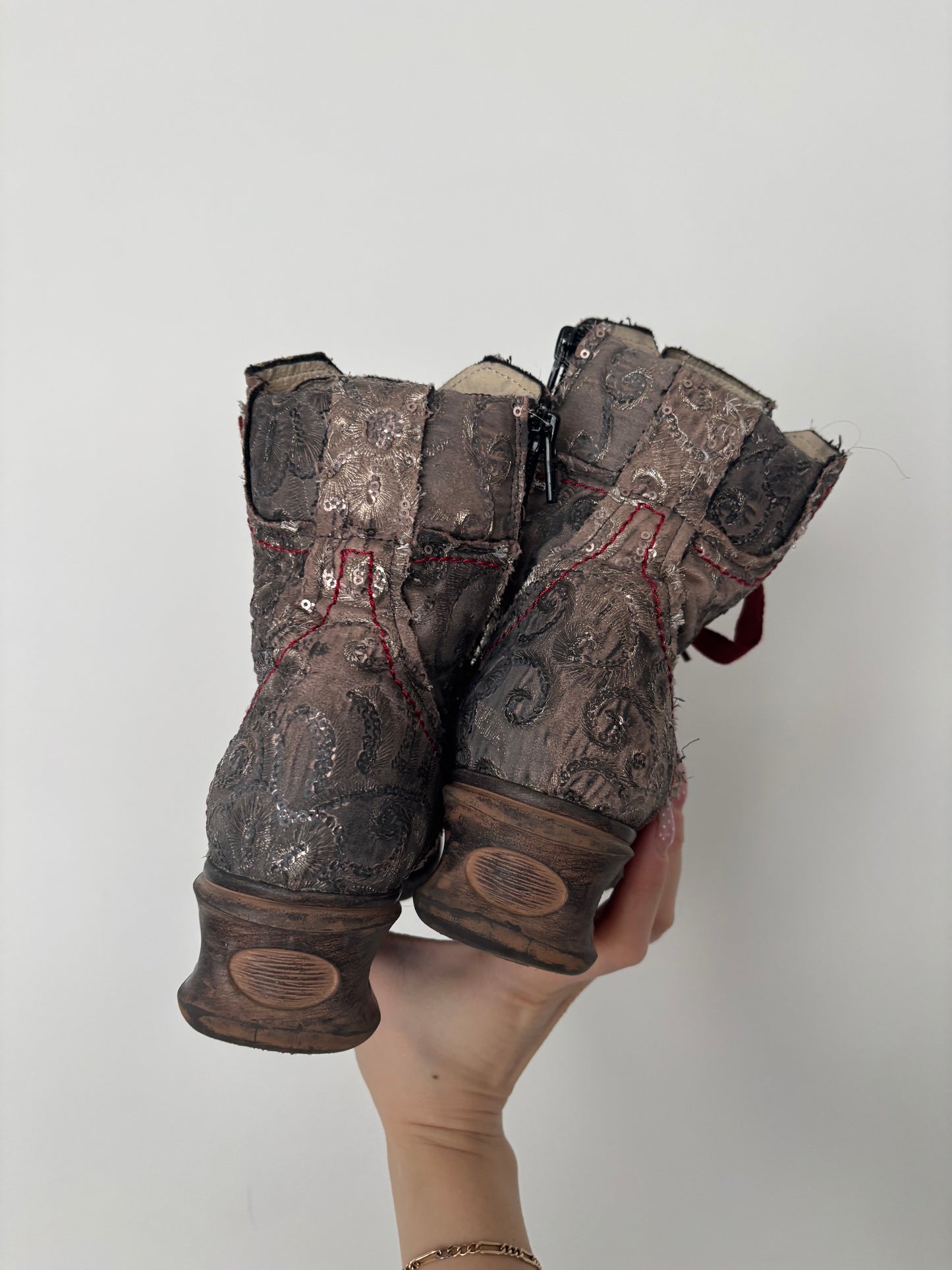 Rover's Zip Ribbon Lace up Boots | Size 7.5