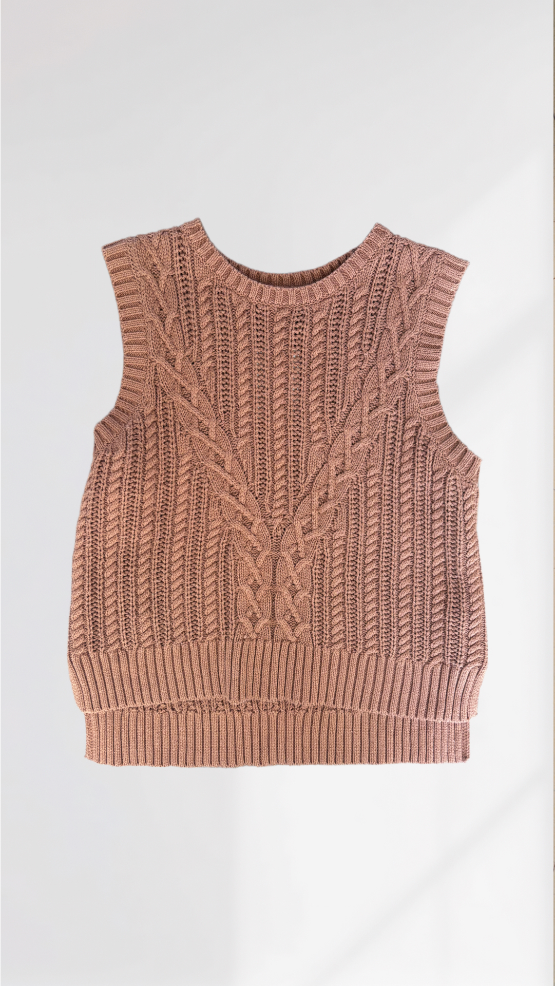 Rachel Zoe Brown Knit Sleeveless Sweater | Sz Medium (CS46A7)