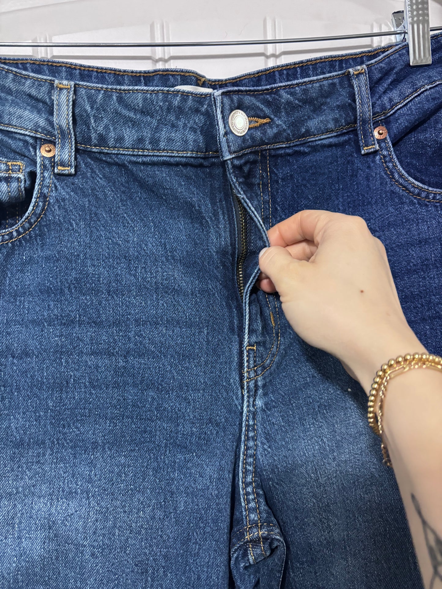 H&M High Rise Wide Leg Jeans | Sz 14 or 32 (N08N18)