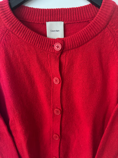 Calvin Klein Red Button Up Cardigan | Sz Medium