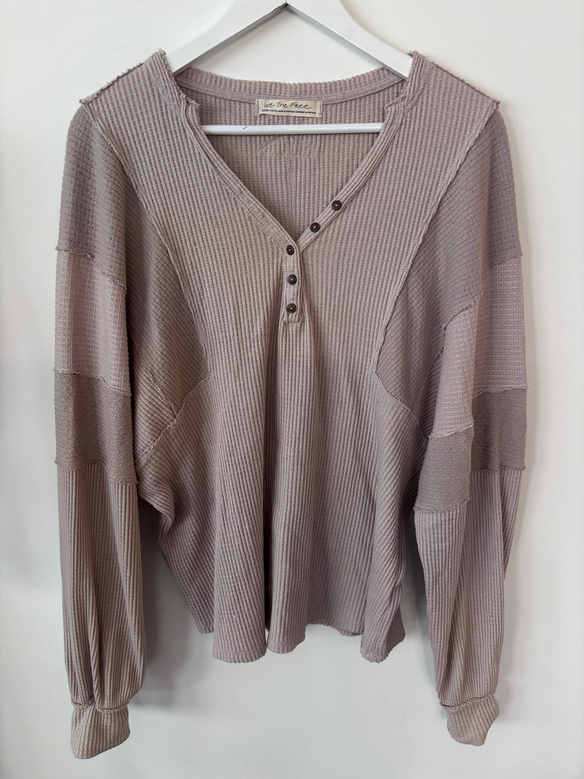 Free People Callisto Henley in Taupe | Sz XS (size Large fit)